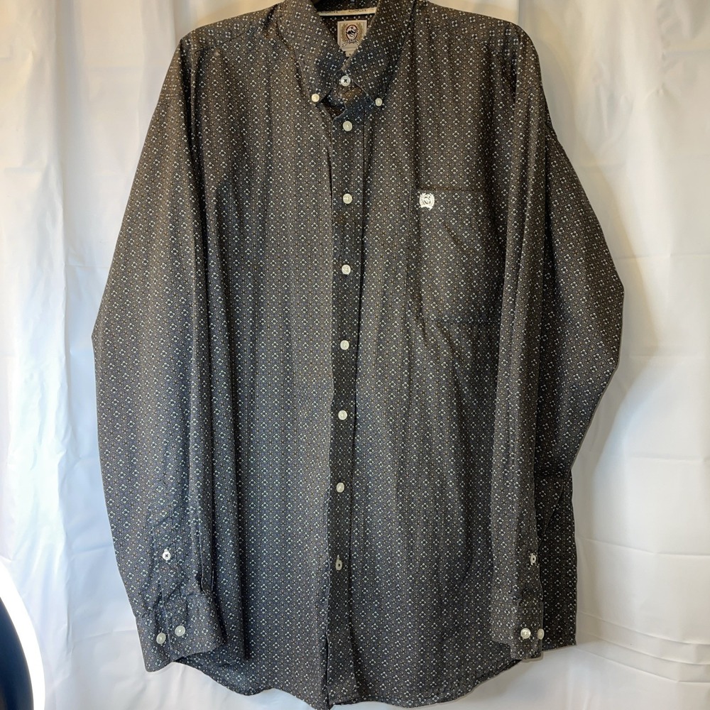 CINCH  Men's Long Sleeve Button Down Western Rodeo Shirt Large‎